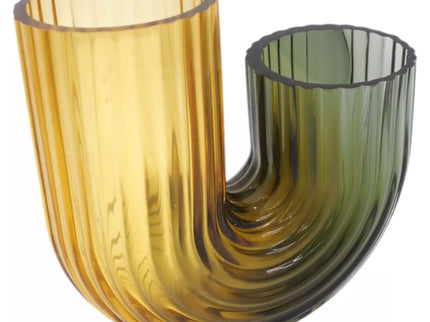 Išskirtinio dizaino stiklinė vaza, 21×9×20 cm