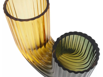 Išskirtinio dizaino stiklinė vaza, 21×9×20 cm