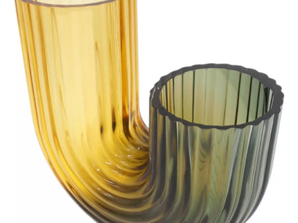 Išskirtinio dizaino stiklinė vaza, 21×9×20 cm