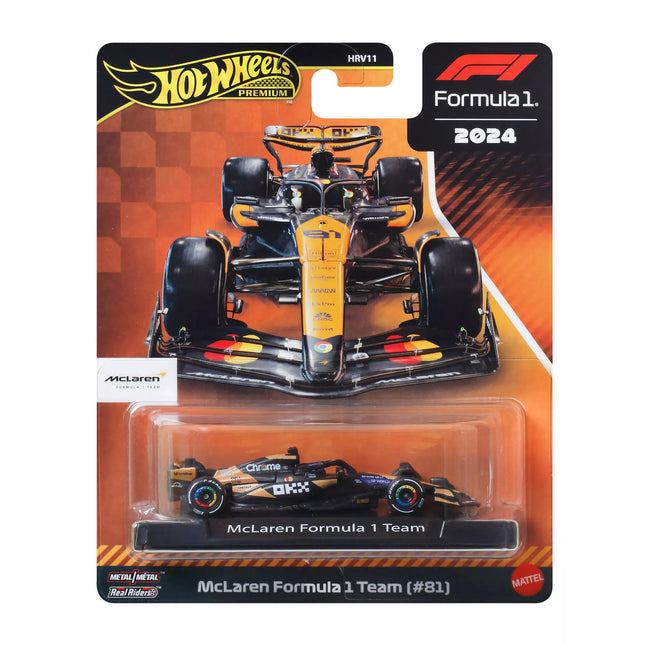 HOT WHEELS PREMIUM McLaren 2024 Oscar Piastri Racing Car Model (JBM25)