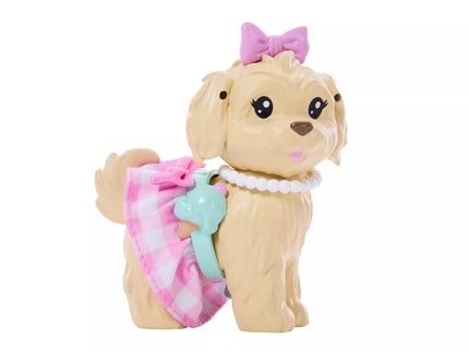 BARBIE TWINNING LOOKS Blonde Doll and Puppy Set (JFP36)