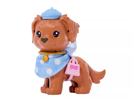 BARBIE TWINNING LOOKS Dark-Haired Doll and Puppy Set (JFP38)