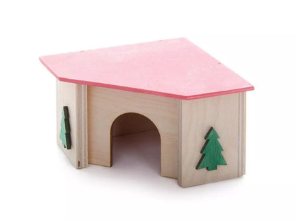 Corner house for small animals, 27x27x15 cm