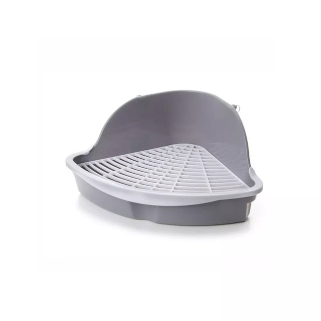 Corner Rodent Toilet with Mesh, 18x18x25 cm, Grey