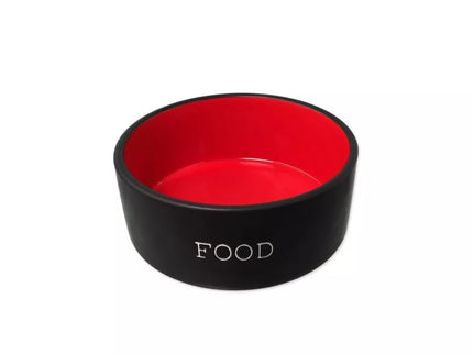 Ceramic bowl black/red, 400 ml