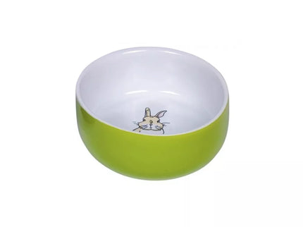 Ceramic bowl for rodents Rabbit, green, 11x4.5 cm, 300 ml