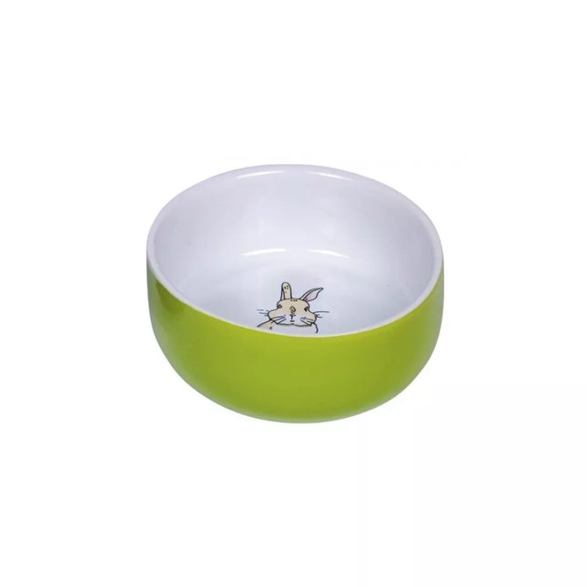Ceramic bowl for rodents Rabbit, green, 11x4.5 cm, 300 ml