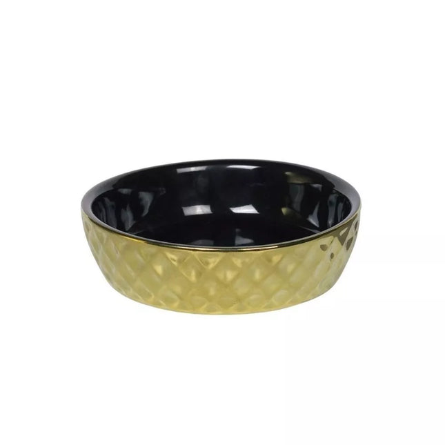 Cat bowl GOLD, ceramic, 14x4 cm, 0.25 l