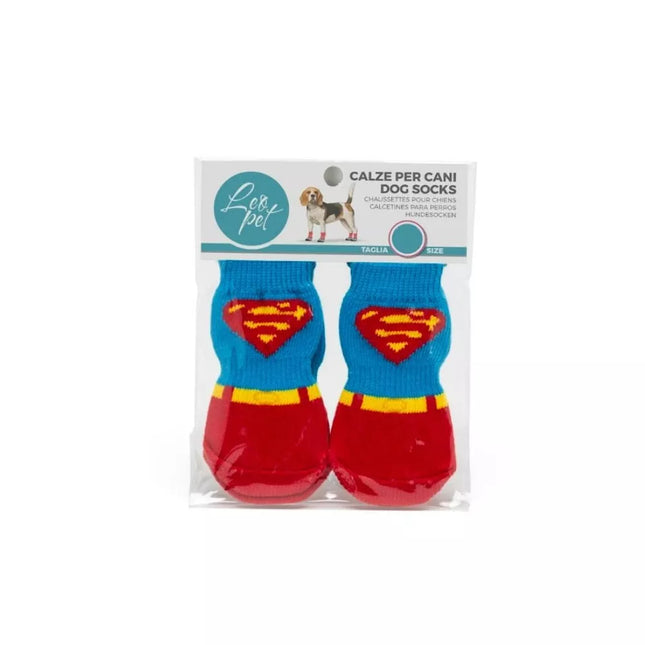 Dog Socks Superman, M, 4 pcs.