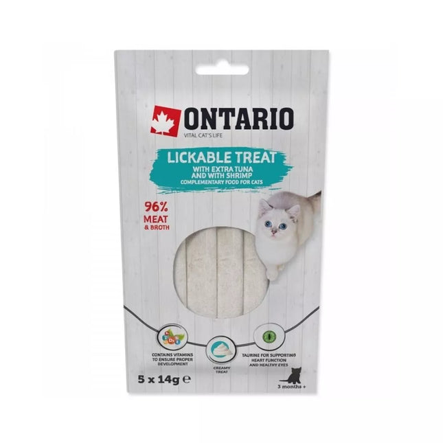 Creamy cat treats with tuna and shrimp, 5x14g