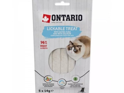 Creamy treat for cats with tuna and salmon, 5x14g
