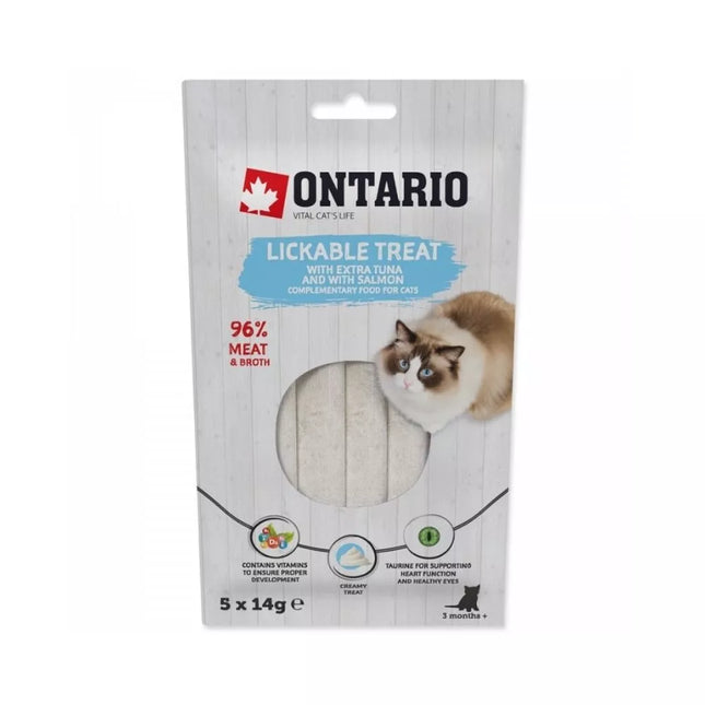 Creamy treat for cats with tuna and salmon, 5x14g