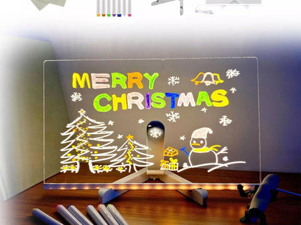 DIY LED piešimo lenta su šviečiančiu akrilo paviršiumi