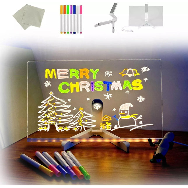 DIY LED piešimo lenta su šviečiančiu akrilo paviršiumi