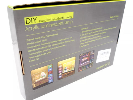 DIY LED piešimo lenta su šviečiančiu akrilo paviršiumi