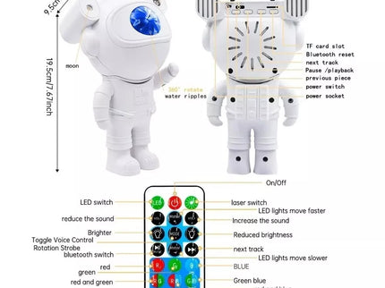 LED Projektorius su kolonėle ASTRONAUTAS