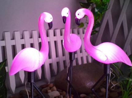 LED saulės sodo lempos – flamingas