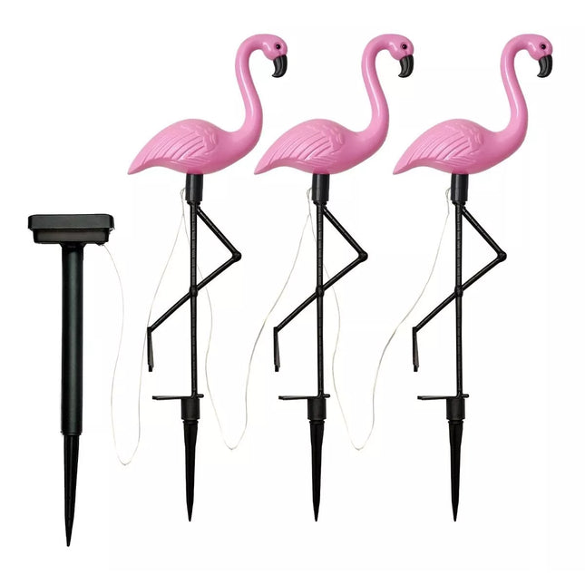 LED saulės sodo lempos – flamingas
