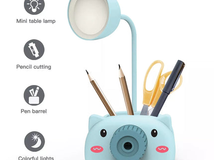 LED šviestuvas su drožtuku - Mėlyna