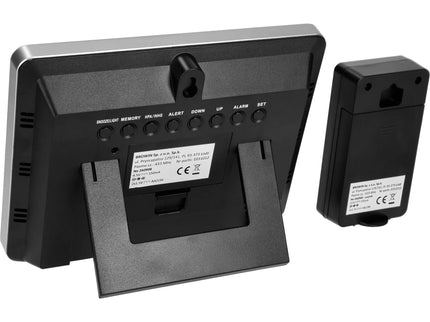 Meteorologinė stotis RCC – Elektroninė, bevielė, jutiklinė, juoda