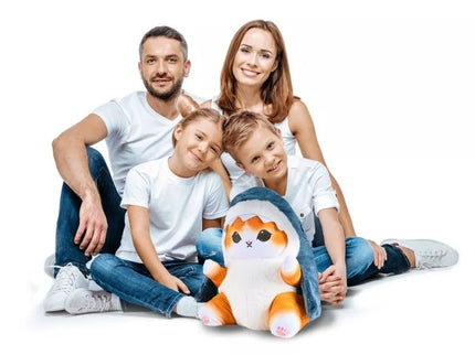 Minkšta pliušinė pagalvėlė – katinas rykliuko kostiume