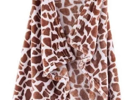 Minkštas kūdikio rankšluostis–apsiaustas su gobtuvu „Žirafa“