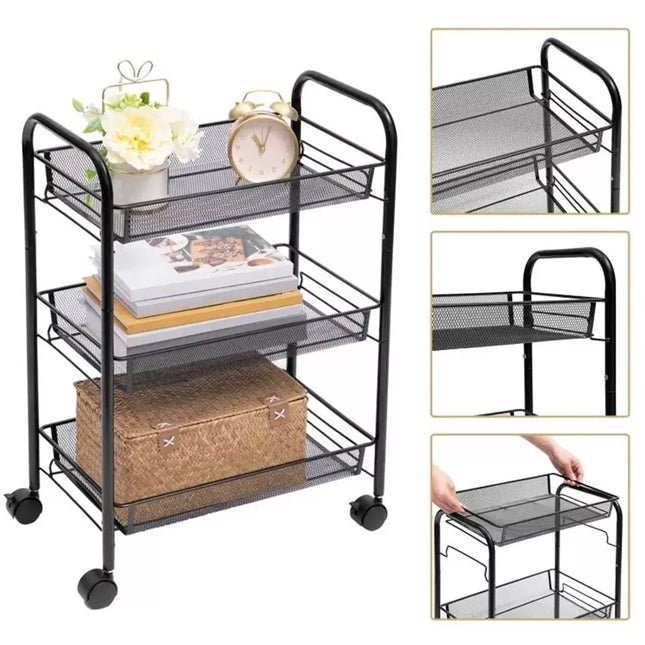 Mobili lentyna ant ratukų (Juoda)