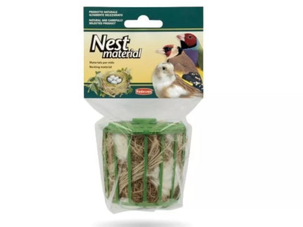Natūralus pluoštas (džiutas, sizalis, kokosų ir medvilnės pluoštai) paukščių lizdams, su laikikliu