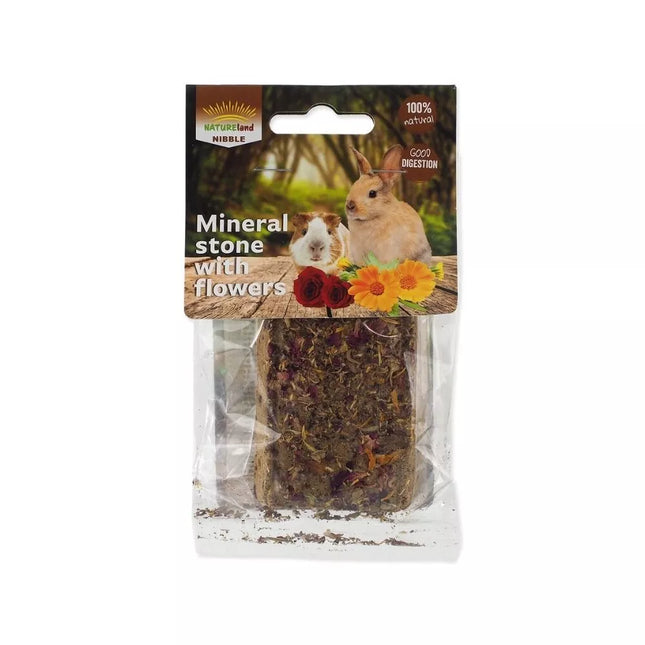 Nature Land Nibble Mineral Stone for Rodents with Petals, 100 g