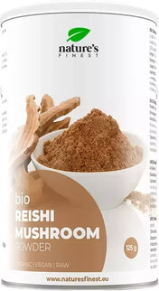 Nature&#39;s Finest tikrinių blizgučių (reishi grybų) milteliai, ekologiški 125 g.