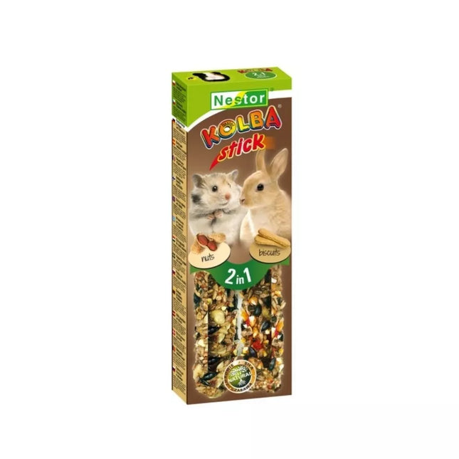 Nestor 2-in-1 Rodent Treats with Biscuits and Nuts, 2 pcs.