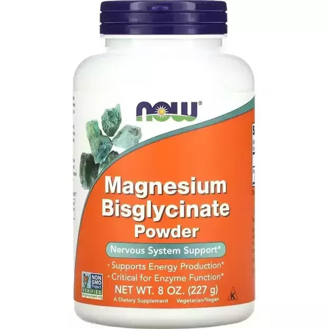 NOW Foods Magnesium Bisglycinate Powder 227 g. (Magnio bisglicinatas)