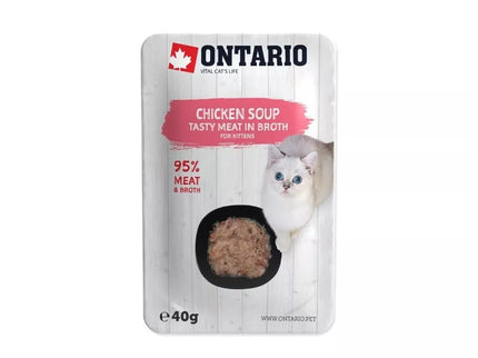 Ontario drėgnas maistas (sriuba) jauniems kačiukams su vištiena, morkomis ir ryžiais, 40 g
