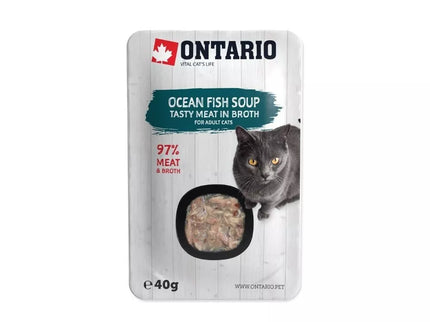 Ontario drėgnas maistas (sriuba) katėms su jūrų žuvimis ir daržovėmis, 40 g