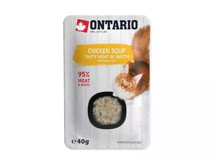 Ontario drėgnas maistas (sriuba) katėms su vištiena ir daržovėmis, 40 g
