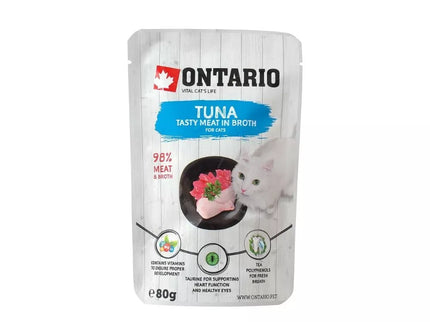 Ontario canned food for cats with tuna in broth, 80 g