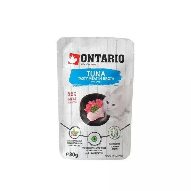 Ontario canned food for cats with tuna in broth, 80 g