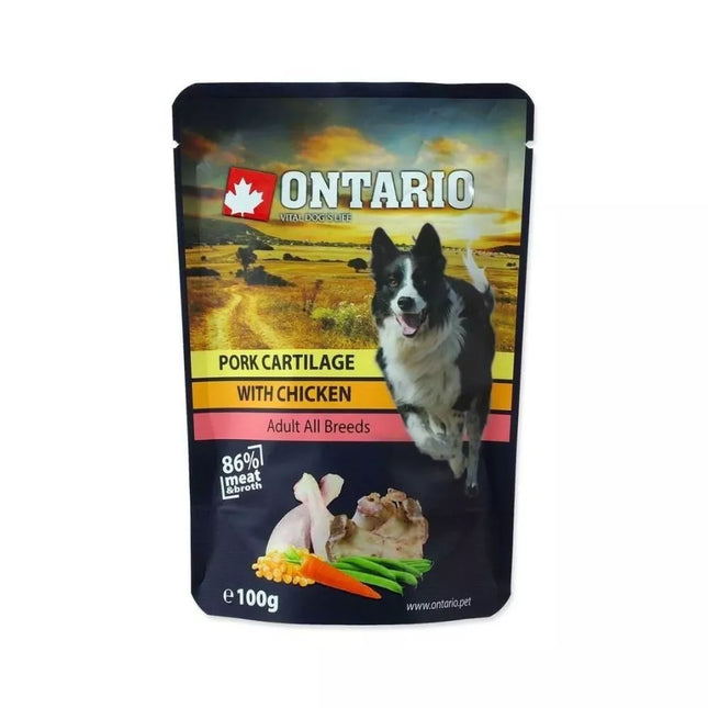 Ontario konservai šunims su kiaulienos kremzlėmis ir vištiena, 100 g