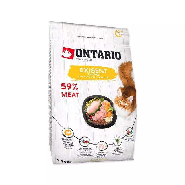 Ontario Cat Exigent Complete Food for Adult Cats, 0.4 kg