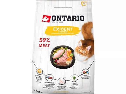 Ontario visavertis pašaras suaugusioms katėms Cat Exigent, 0,4 kg