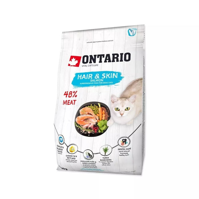 Ontario Complete Cat Food for Adult Cats Cat Hair&Skin, 0.4 kg