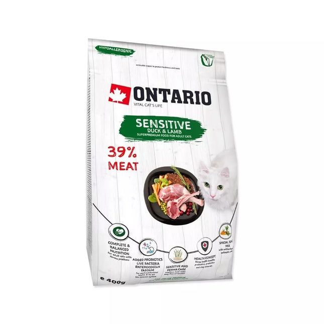 Ontario Complete Food for Adult Cats Cat Sensitive, 0.4 kg