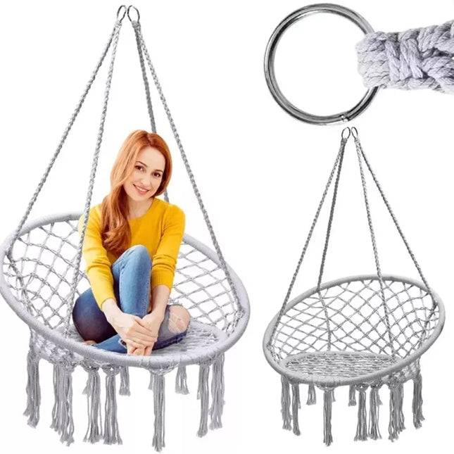 Hanging Hammock with Backrest (Grey)