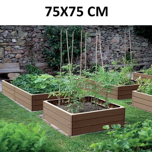 Raised Plastic Garden Bed, 75.6x75.6x25 cm