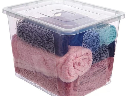 Permatomas plastikinis laikymo konteineris su dangčiu, 30 l