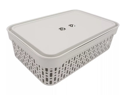 Plastikinė dėžė su dangčiu 40×30×13 cm BALTA