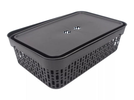Plastic box with lid 40x30x13 cm BLACK