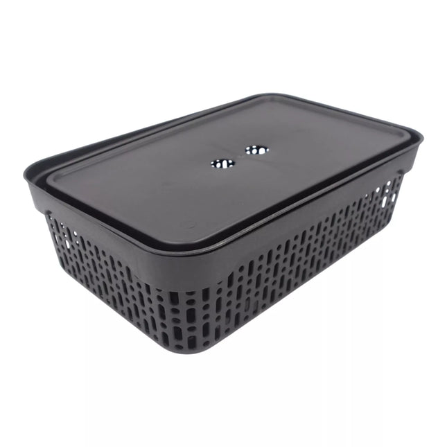 Plastic box with lid 40x30x13 cm BLACK