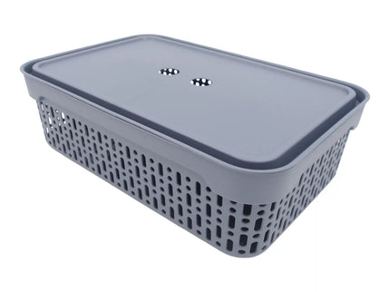 Plastic Box with Lid 40x30x13 cm GREY