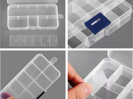 Plastikinė dėžutė, 10 skyrelių